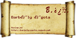 Barbély Ágota névjegykártya